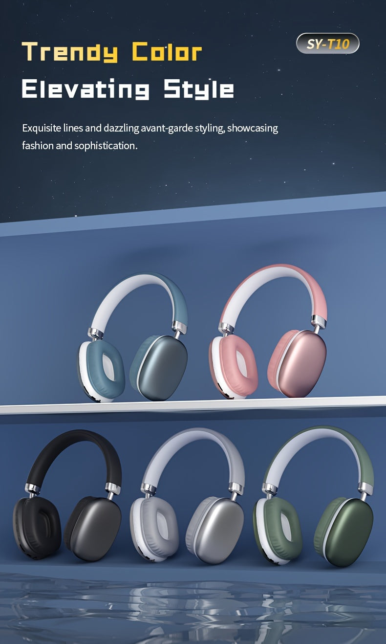 Ultra-Long Battery Life Over-Ear Headphones with Noise Isolation - Wireless, Retractable Design for Music & Workouts, Ideal Gift