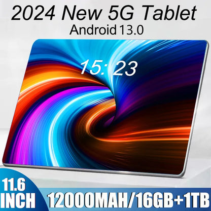 2024 Original Global Version Tablet 11.6 inch HD 4K Android 13 16GB+1T 12000mAh 5G Dual SIM Phone Call WiFi GPS Tablet