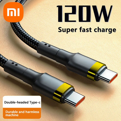 Xiaomi PD 120W Super Fast Charging USB C TO USB Type C Cable For Samsung S24 Huawei iPhone 15 Plus Pro Max 14 Quick Fast Charger