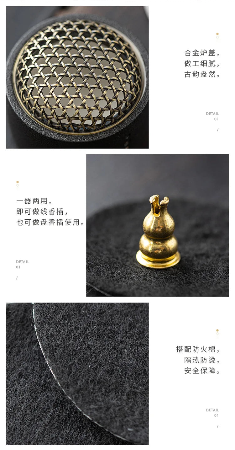 Creative Ceramic Plate Incense Burner Sandalwood Agarwood Bedroom Aromatherapy Ornaments Stick Coil Home Use Indoor Decoration