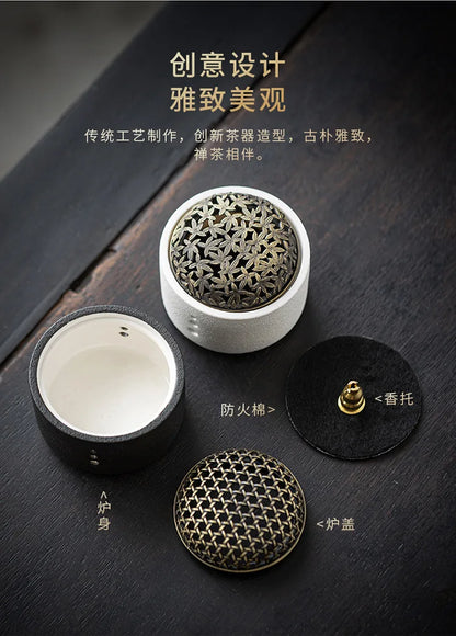 Creative Ceramic Plate Incense Burner Sandalwood Agarwood Bedroom Aromatherapy Ornaments Stick Coil Home Use Indoor Decoration