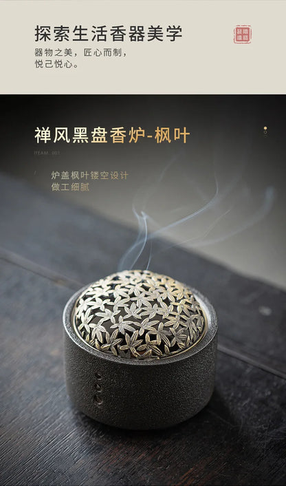 Creative Ceramic Plate Incense Burner Sandalwood Agarwood Bedroom Aromatherapy Ornaments Stick Coil Home Use Indoor Decoration