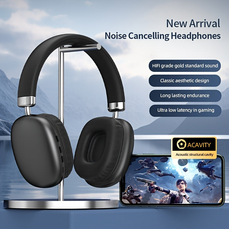 Ultra-Long Battery Life Over-Ear Headphones with Noise Isolation - Wireless, Retractable Design for Music & Workouts, Ideal Gift